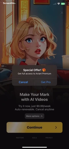 Aviart- AI Photo Generator paywalls UI screen 5