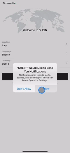 SHEIN - Shopping Online onboarding and permissions UI screen 6