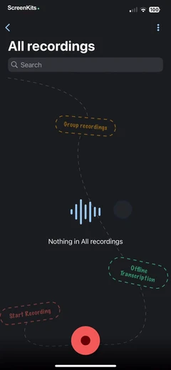 Voice Recorder & Transcribe mobile app UI screen 11