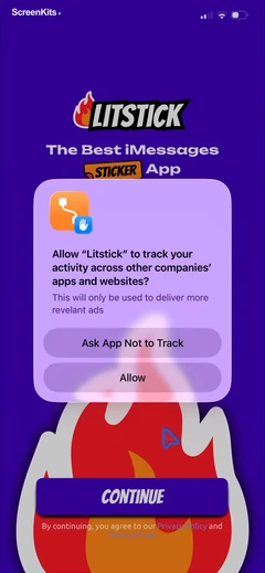 Litstick - Best Stickers App permissions UI screen 3