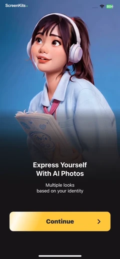 Aviart- AI Photo Generator mobile app UI screen 3