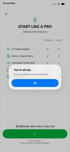 TradeGPT mobile app UI screen 12