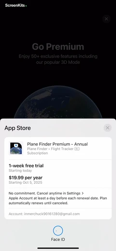 Plane Finder ⁃ Flight Tracker mobile app UI screen 12