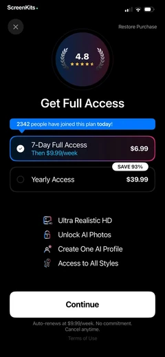 Momo- AI Photo & Video Maker paywalls UI screen 6