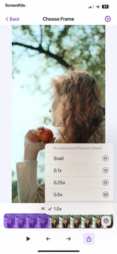 Frame Grabber mobile app UI screen 11