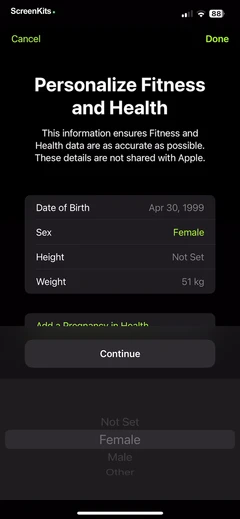 Apple Fitness mobile app UI screen 11
