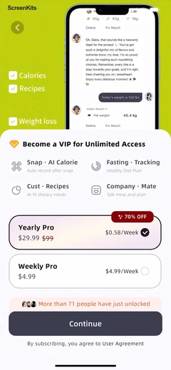 Calorie Tracker-CalorieMate paywalls UI screen 12