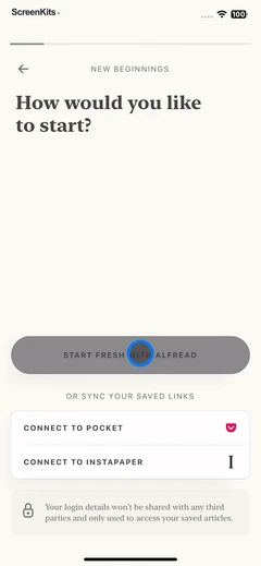 Alfread- grow reading habit mobile app UI screen 3