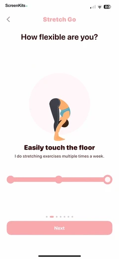 Stretch Go- Stretching Splits mobile app UI screen 9