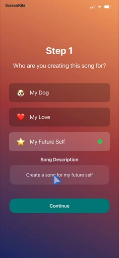 ai-song-maker-soniva-music mobile app UI screen 8