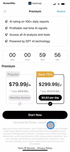 Trading Ideas Driven by AI mobile app UI screen 7