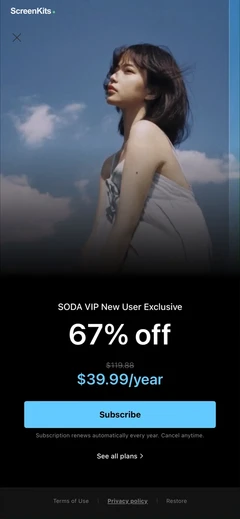 SODA - Natural Beauty Camera paywalls UI screen 12