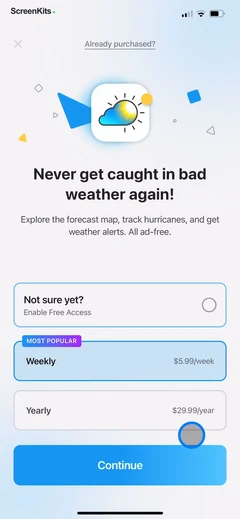 Weather Live° - Local Forecast paywalls and permissions UI screen 11