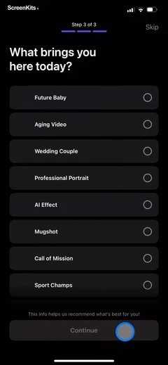 Cosplay- Future Baby Generator mobile app UI screen 12