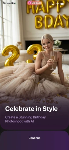 Glam AI- Video & Photo Editor mobile app UI screen 12