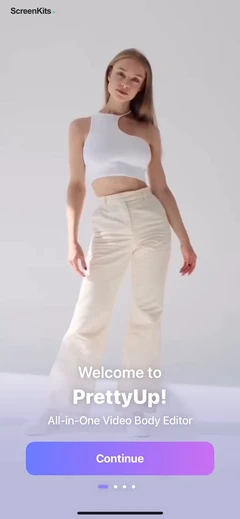 PrettyUp - Body Editor Video mobile app UI screen 6