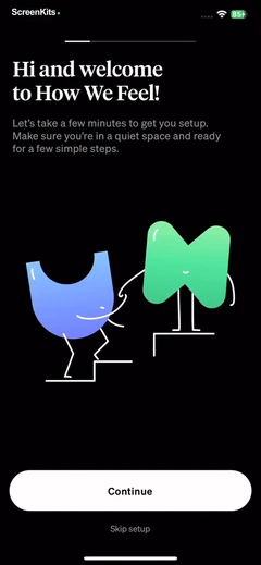 How We Feel onboarding UI screen 9