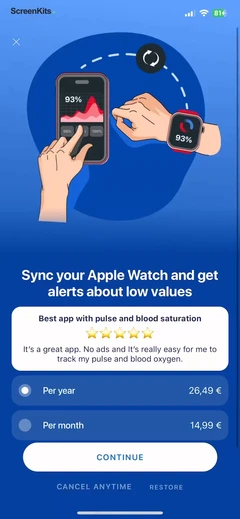 Blood Oxygen App mobile app UI screen 10