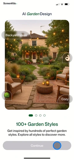 AI Garden Design mobile app UI screen 4