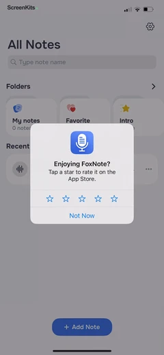 FoxNote mobile app UI screen 11