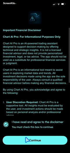 Chart AI Pro Trading Assistant mobile app UI screen 9