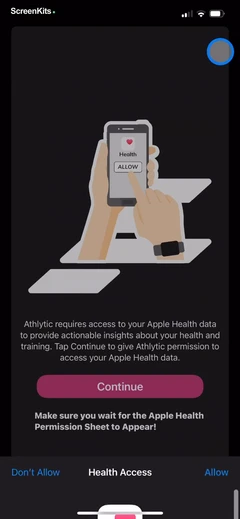 Athlytic- Fitness & Recovery permissions UI screen 7
