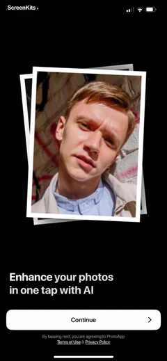 PhotoApp - AI Photo Enhancer mobile app UI screen 5