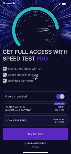 Speed Test & Wifi Analyzer + paywalls UI screen 12