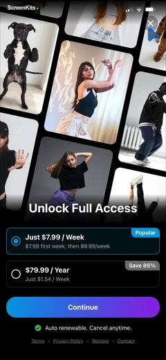 Dance AI- AI Dance Video Maker paywalls UI screen 12