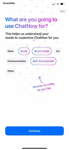 AI Chat Assistant – ChatNow mobile app UI screen 9
