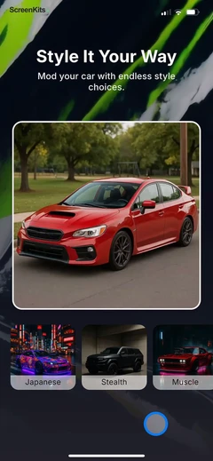 AI Car Designer Modify & Tune mobile app UI screen 5
