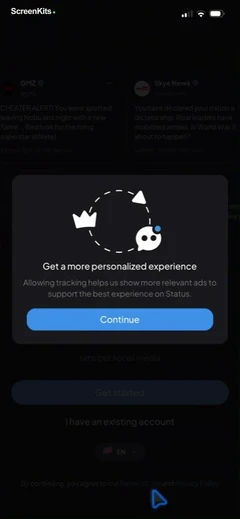 status - sims but social media mobile app UI screen 10
