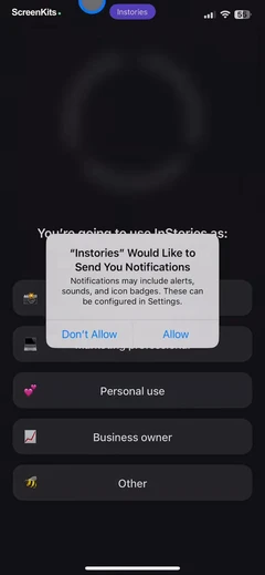 Instories- AI Photo & Video mobile app UI screen 3