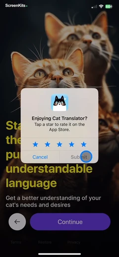 Cat Translator – Human to Pet mobile app UI screen 11