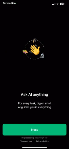 My AI Assistant mobile app UI screen 5