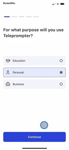 Teleprompter - VILO mobile app UI screen 6