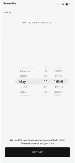 Co–Star Personalized Astrology mobile app UI screen 5