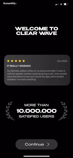 Clear Wave onboarding UI screen 4