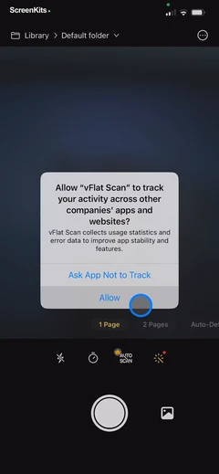 vFlat Scan - PDF & OCR Scanner permissions UI screen 4