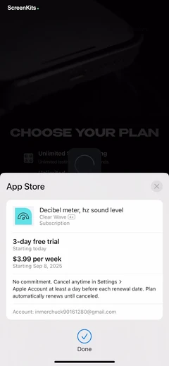 Clear Wave mobile app UI screen 12