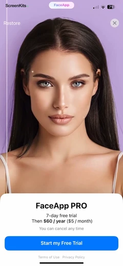 FaceApp- Perfect Face Editor paywalls UI screen 10