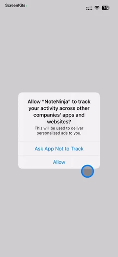 AI Note Taker - NotebookAI permissions UI screen 3