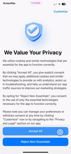 FaceApp- Perfect Face Editor mobile app UI screen 8
