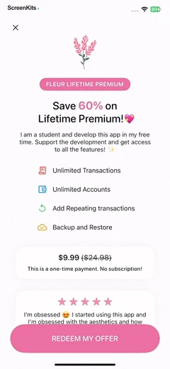 Fleur - Budget Planner App mobile app UI screen 3