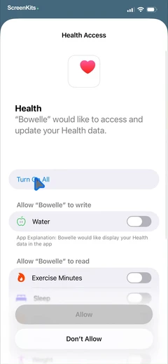 bowelle-the-ibs-tracker permissions UI screen 3