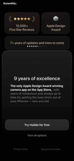 Halide Mark III - Pro Camera mobile app UI screen 12