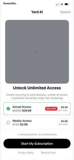 Yard AI- Backyard Design paywalls UI screen 10