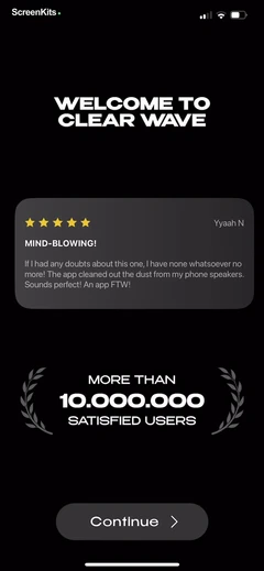 Clear Wave onboarding UI screen 3