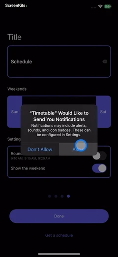 Smart Timetable- Study Planner permissions UI screen 5