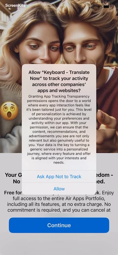 Translator Keyboard - Language permissions UI screen 3